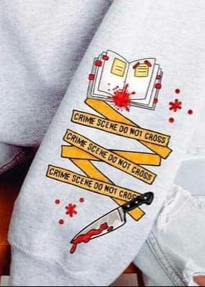 Book crime scene tape knife SLEEVE 29569 DTF transfer