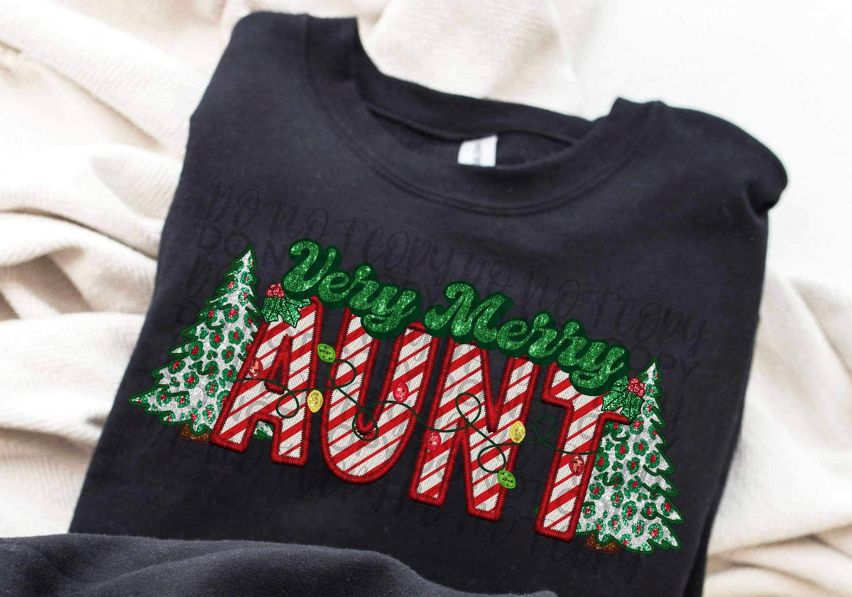 Very merry AUNT Christmas trees DTF Transfer