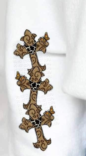 cross with cow print bandana 26818 DTF transfer