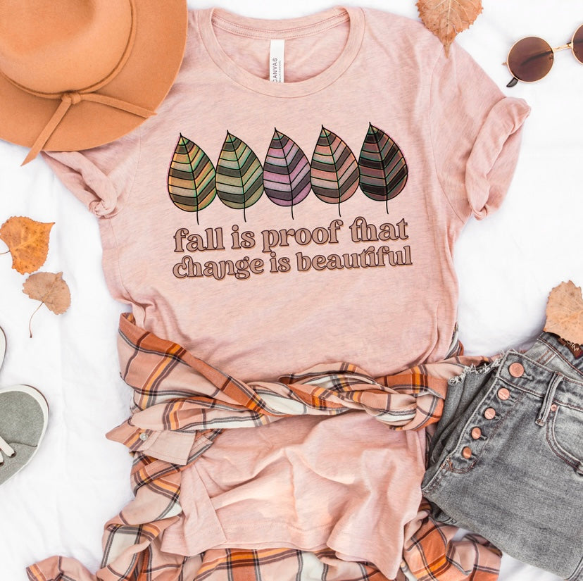 Fall is proof that change is beautiful leaves 36385 DTF transfer