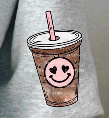 Iced coffee with smiley 19522 DTF Transfer
