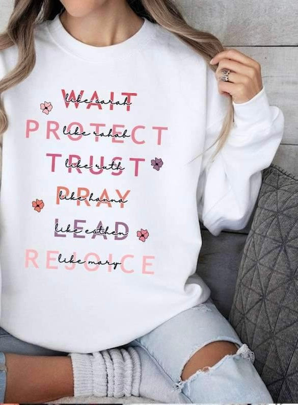 Wait like sarah protect like rehab flowers 20681 DTF transfer