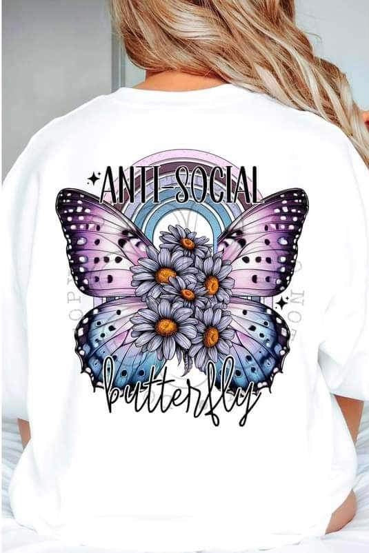Anti social butterfly (FDC) 23782 DTF transfer