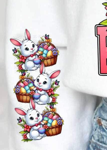 bunny with easter basket SLEEVE 21148 DTF transfer