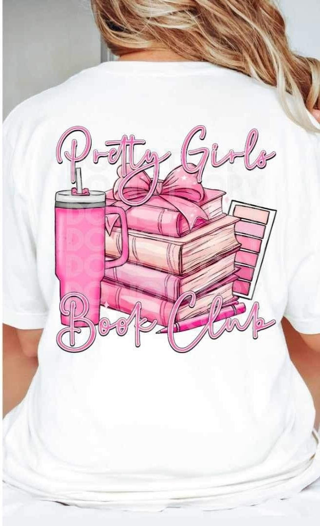 Pretty girls book club pink 25014 DTF transfer