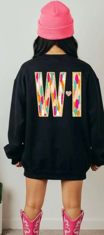 WI brushstroke with heart (S&G) 82941 DTF transfer