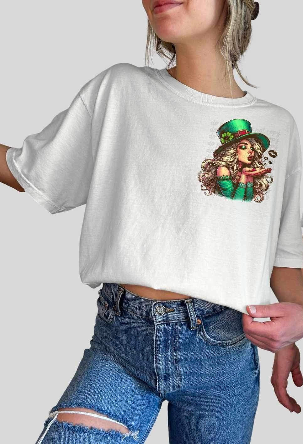 Irish girl in green outfit 19476 DTF Transfer