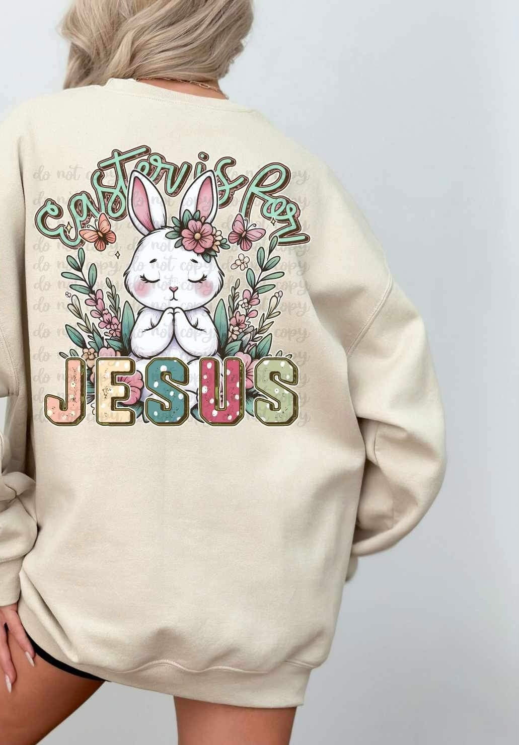 Easter is for jesus praying bunny 21310 DTF transfers