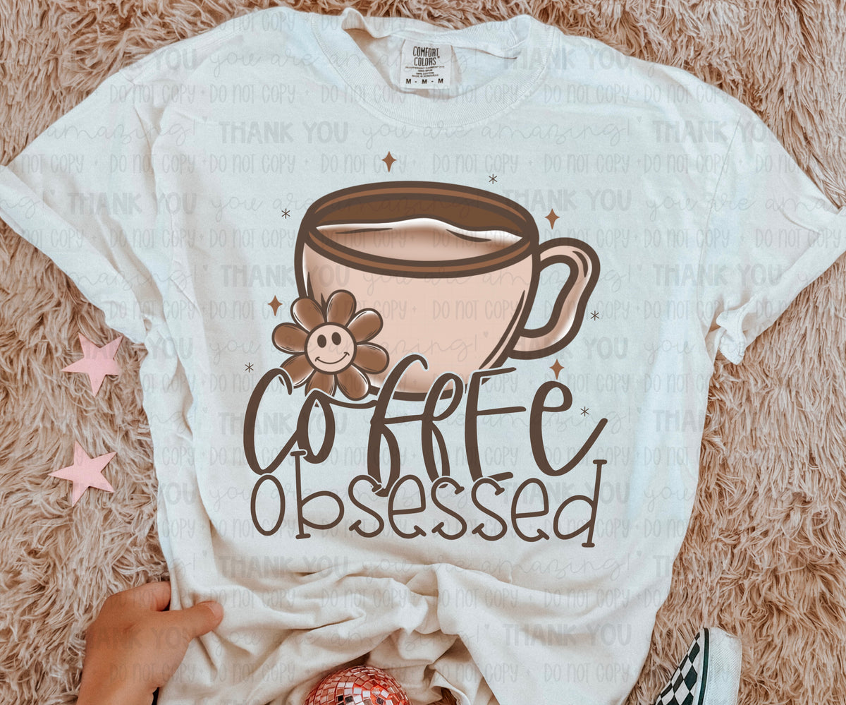 Coffee obsessed 85740 DTF transfer