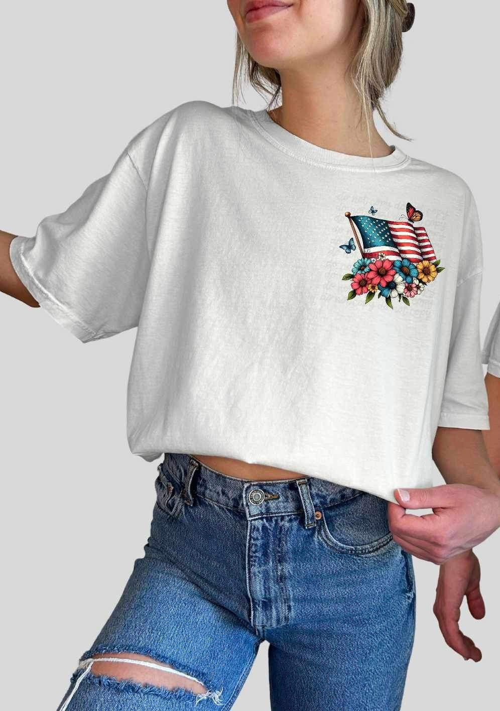 flag and flowers 24672 DTF transfer