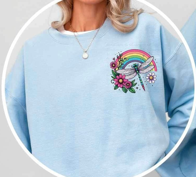 Dragonfly and rainbow 23593 DTF transfer