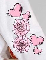 Pink roses and hearts 17741 DTF TRANSFER