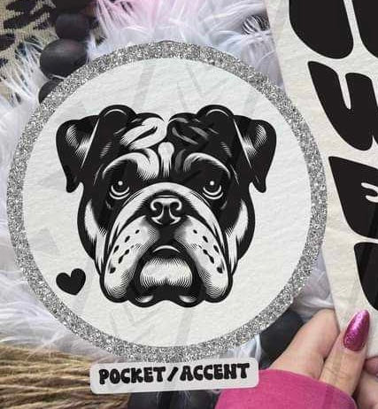 English bulldog pocket 35710 DTF transfer