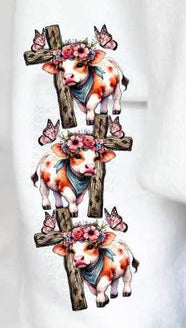 cow and cross SLEEVE 17772 DTF TRANSFER