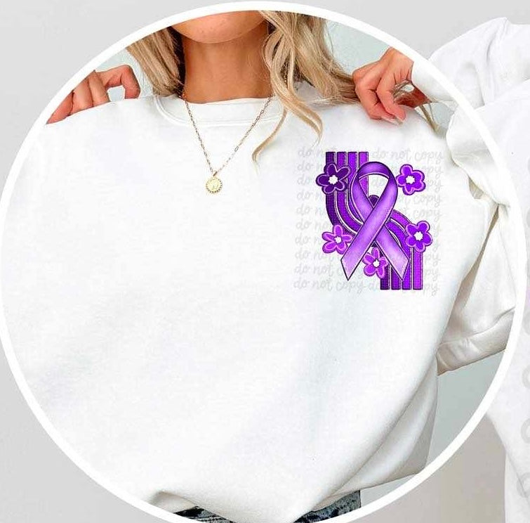 Purple ribbon retro background 37917 DTF transfer