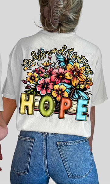 In his word i put my hope spring flowers with butterflies 27662 DTF transfer