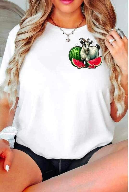 goat with watermelon (FDC) 23781 DTF transfer