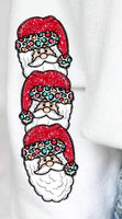 Stacked santa head with colorful leopard SLEEVE 11765 DTF transfer