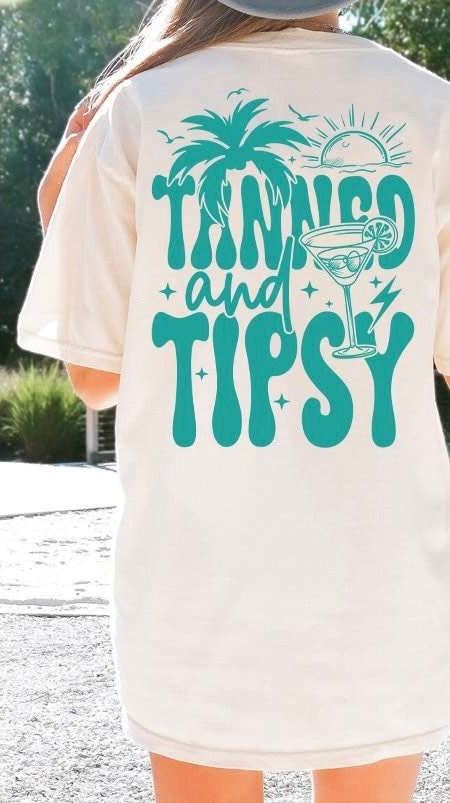 Tanned and tipsy blue  31812 DTF transfer