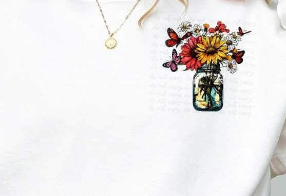 Jar of flowers 23472 DTF transfer