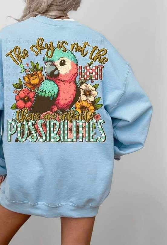 The sky is not the limit there are infinite possibilities 23040 DTF transfer