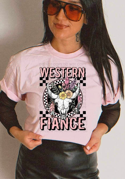 Western fiance bull skull 23311 DTF transfer