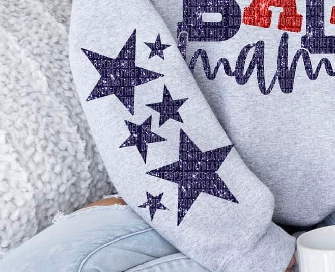 Navy star sleeve 53887 DTF transfer