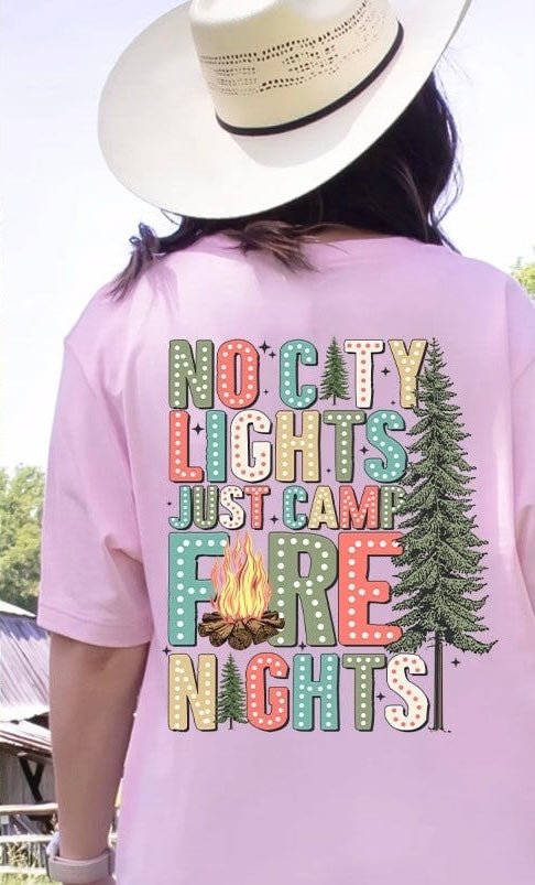 No city lights just campfire nights green tree 37704 DTF transfer