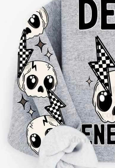 Skull and lightning bolt sleeve (CSC) 73745 DTF transfer