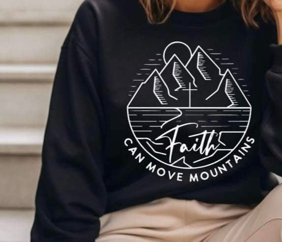 Faith can move mountains WHITE 20437 DTF transfer