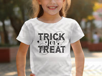 YOUTH trick or treat BLACK screen print transfer