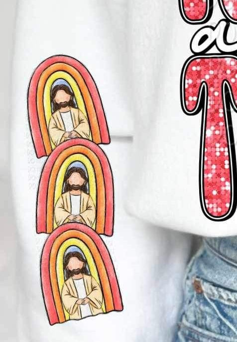 jesus and rainbows SLEEVE 19803 DTF TRANSFER