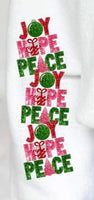 Joy hope peace (sequin with oranament, gift, and tree) SLEEVE 11756 DTF transfer