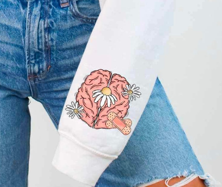 flowers with brain SLEEVE (CSC) 21270 DTF transfer
