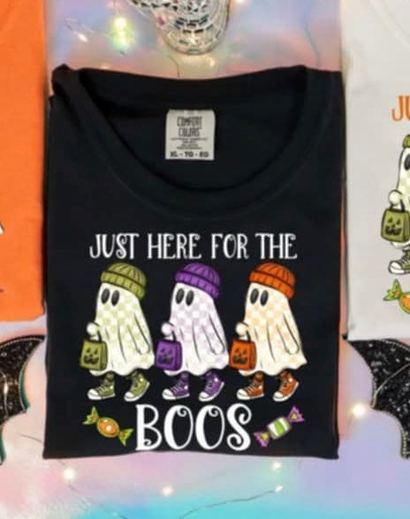 Here for the boos ghosts WHITE LETTERS (s&g) DTF transfer