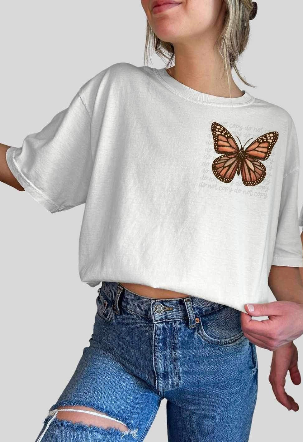 Orange butterfly pocket 19467 DTF Transfer
