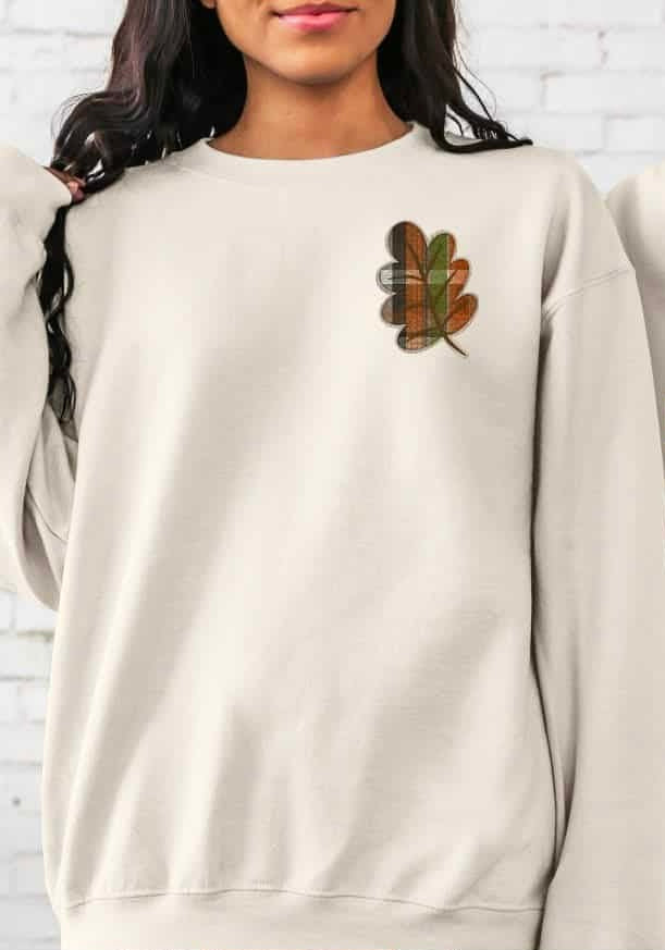 Faux Fabric leaf POCKET S&G DTF transfer