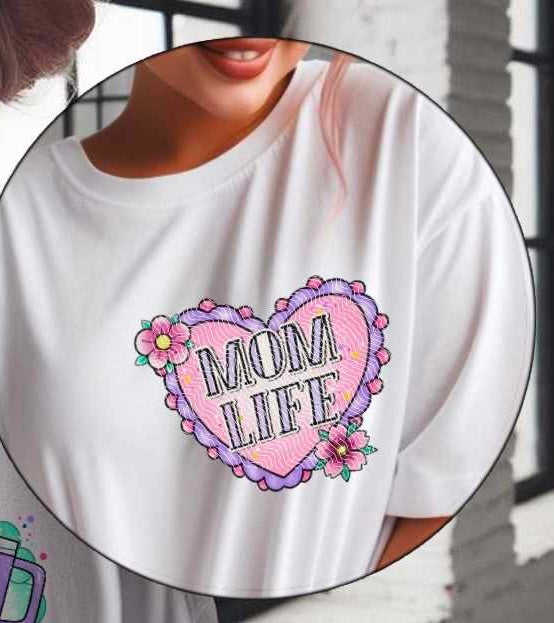 Mom life heart pocket (GRAVITEE) 29252 DTF transfer