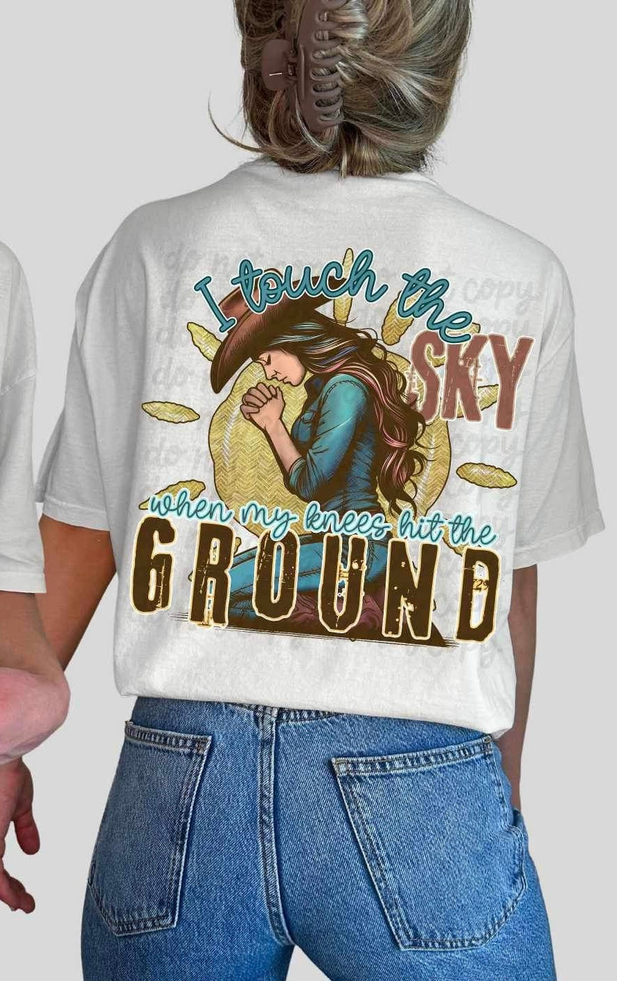 I touch the sky when my knees hit the ground praying cowgirl 19473 DTF Transfer