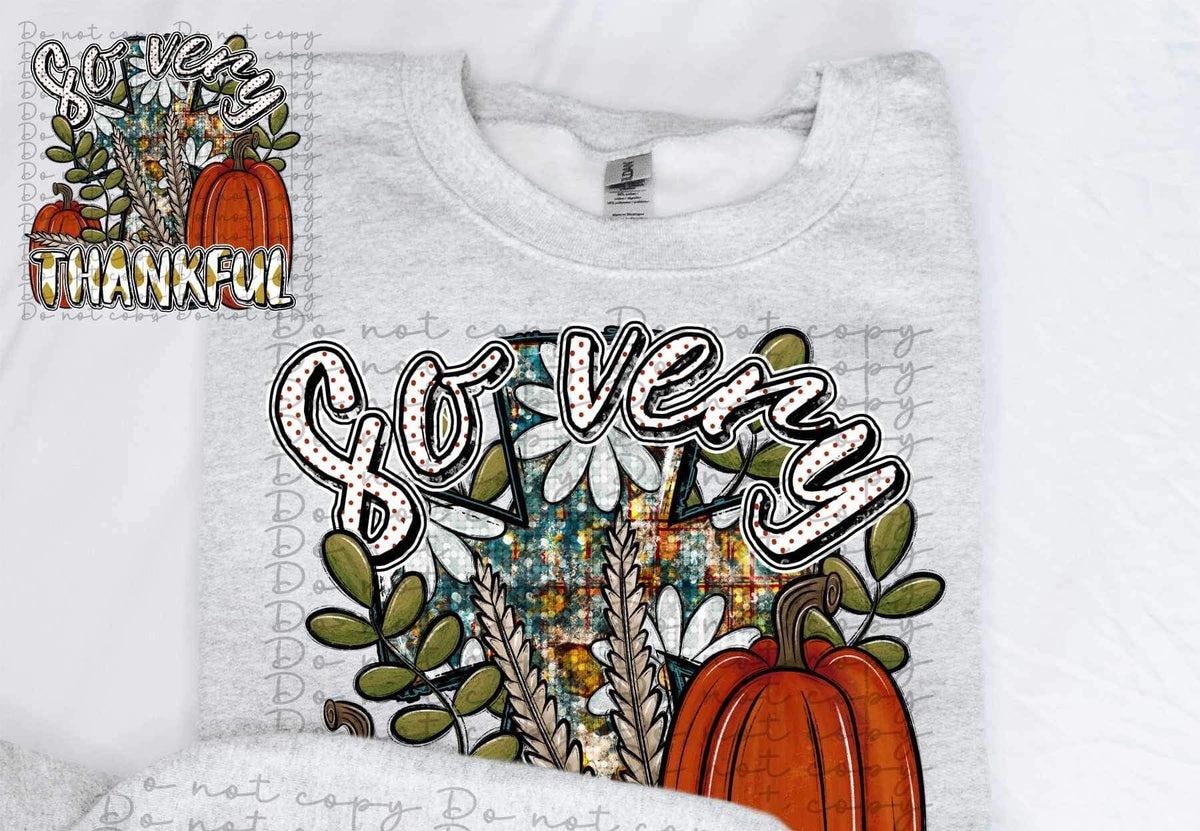 So very thankful (sequin punpkins with flowers) 11666 DTF TRANSFER