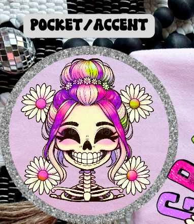 skellie girl with daisies 32320 DTF transfer