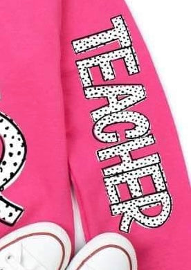 Teacher skinny dotted font 23583 DTF transfer