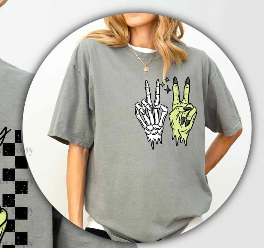 Down with my demons black and green pocket (CSC) 73757 DTF transfer