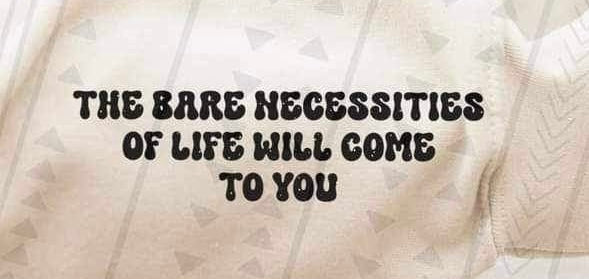 The bare necessity will come to life BLACK 19542 DTF Transfer