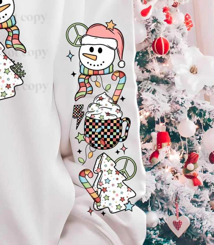 Snowman Christmas grid sleeve (CSC) 55932 DTF transfer