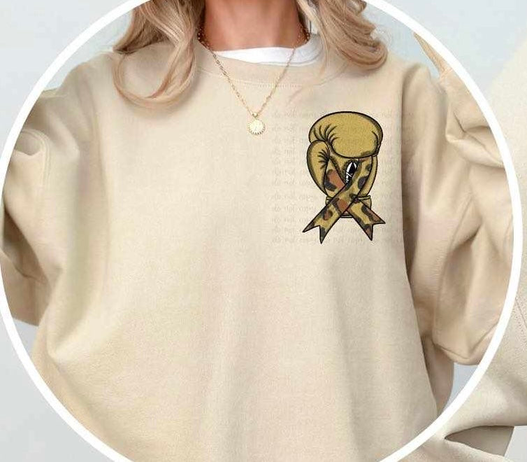 gold boxer glove and ribbon 36337 DTF transfer