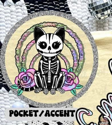 skellie cat pocket 32694 DTF transfer