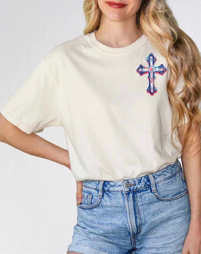 patriotic cross 35816 DTF transfer