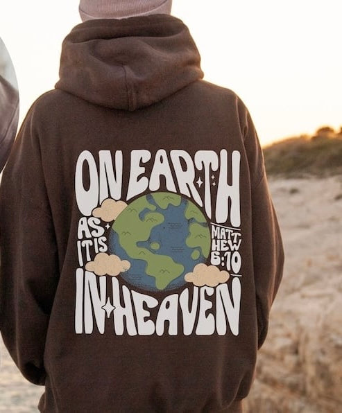 On earth as it is in heaven white font 27715 DTF transfer