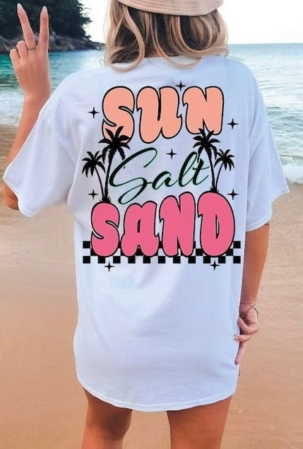 Sun salt sand pink and orange 32495 DTF transfer